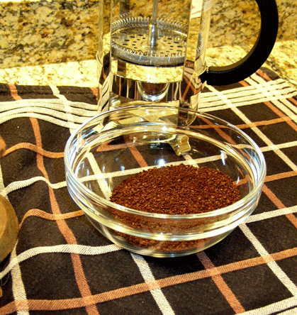 grinding coffee
